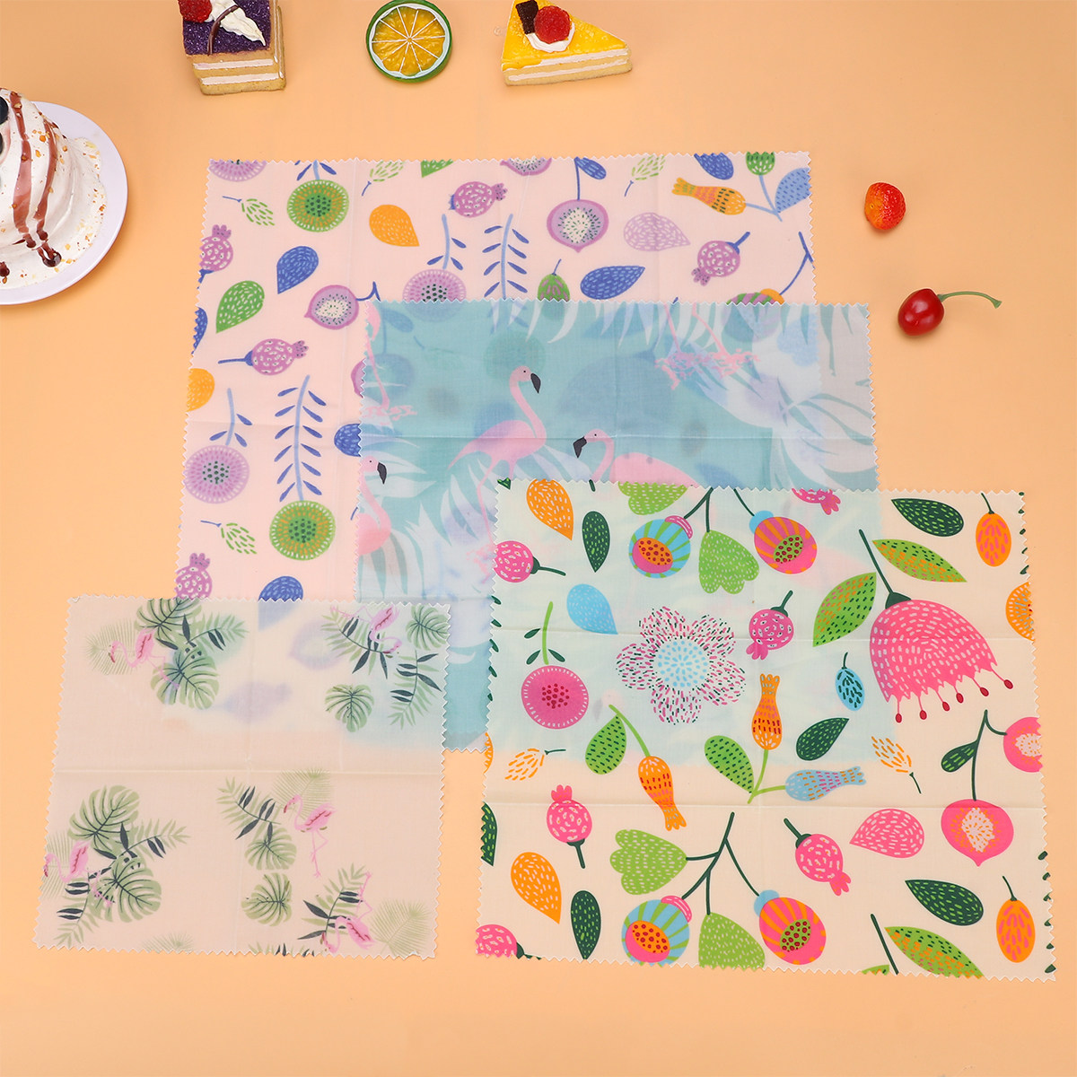 Beeswax Food Cover - 4 Adet Yeniden Kullanılabilir Gıda Sargıları