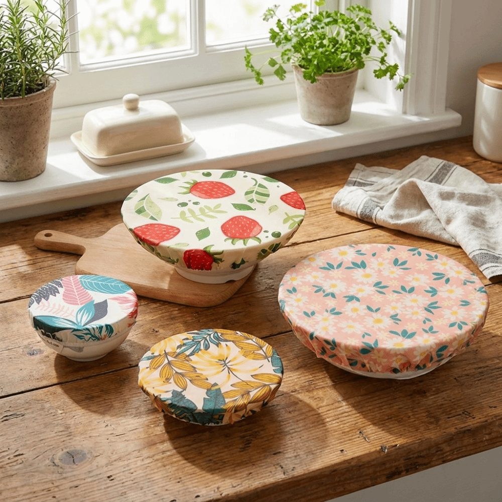 Beeswax Food Cover - Anti Toz Balmumu Kumaş Kase Kapağı