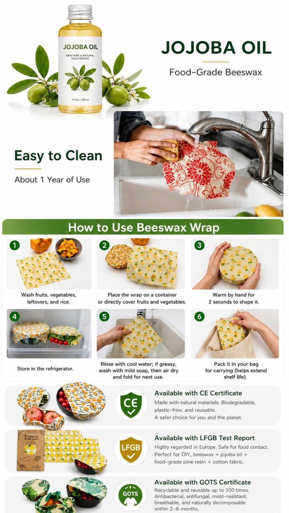 9 adet çok boyutlu balmumu gıd - Beeswax Food Cover incelemesi ve fiyatı